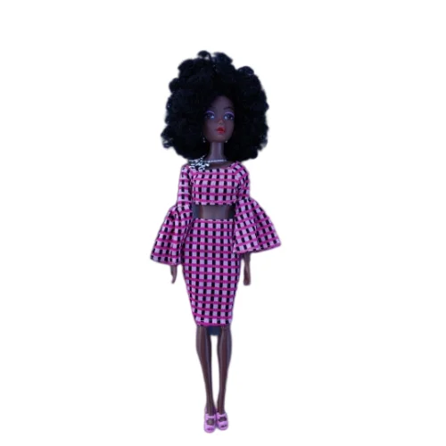 Beautiful African dolls Baby Movable Joint African Doll Toy Black Explosion head Pretty Long skirt Doll Toys For Girls Best Gift