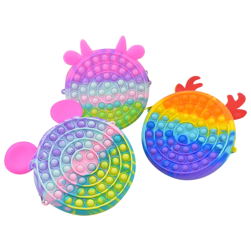 New Popping purse Silicone Push Bubble Pop Sensory Fidget Cross Bag Pop Fidget Toy Bag