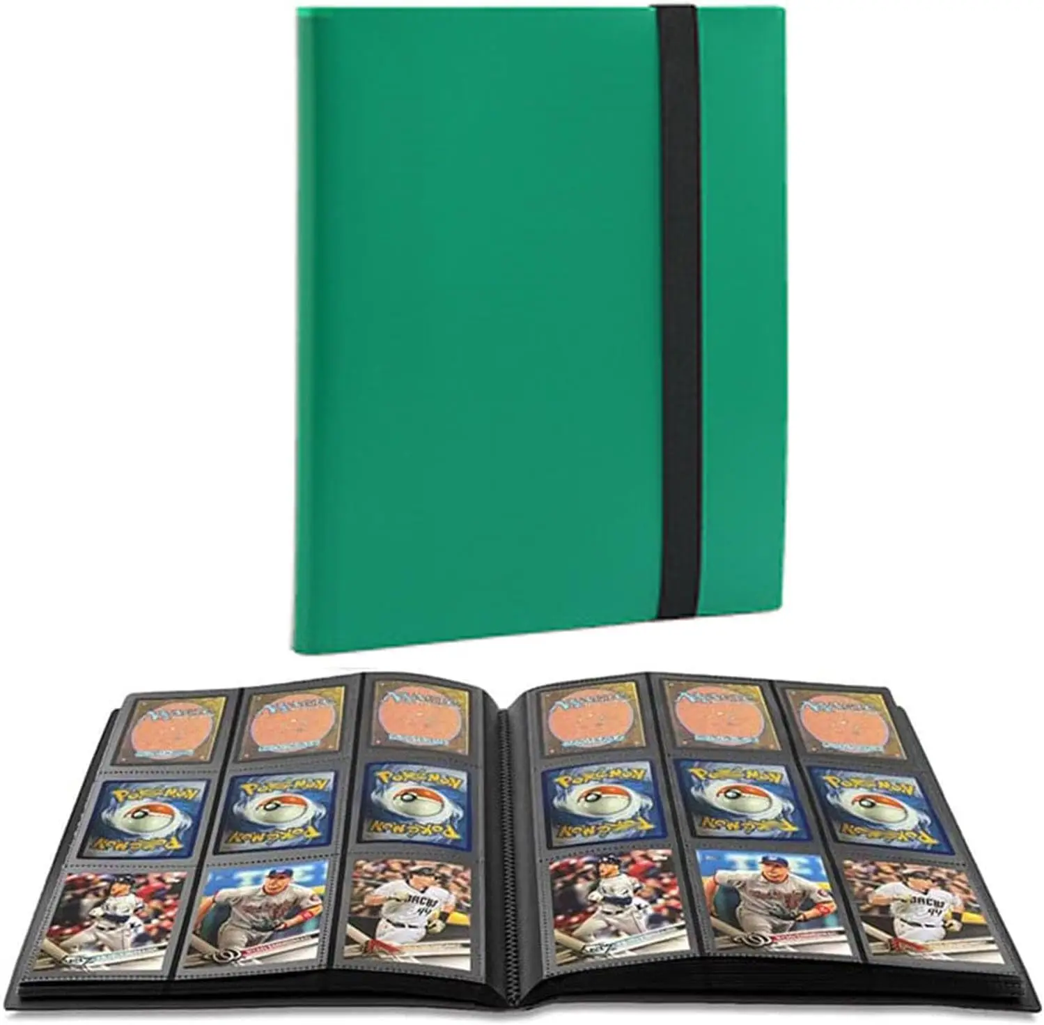 Trading Card Binder Holder 9-Pocket Sports Card Album for Football, Basketball, Hockey and Baseball Cards convenience carry