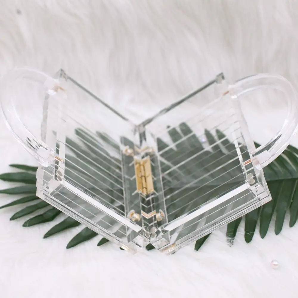 2020 Clear Crystal Clutch Bag Box Shape Acrylic Handbag Designer Brand New Hot Selling Women Square Box Evening purse