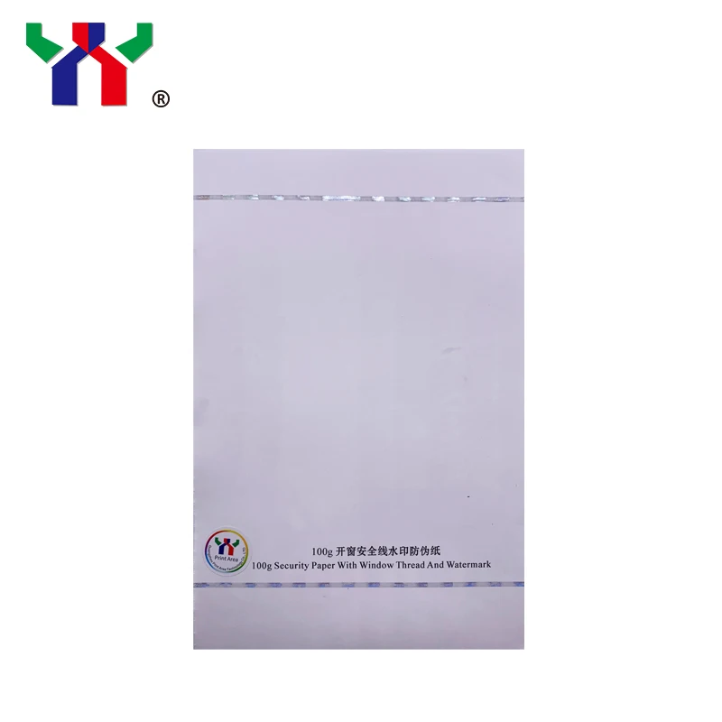 
A4 Security Paper With Window Thread And Watermark,100g 