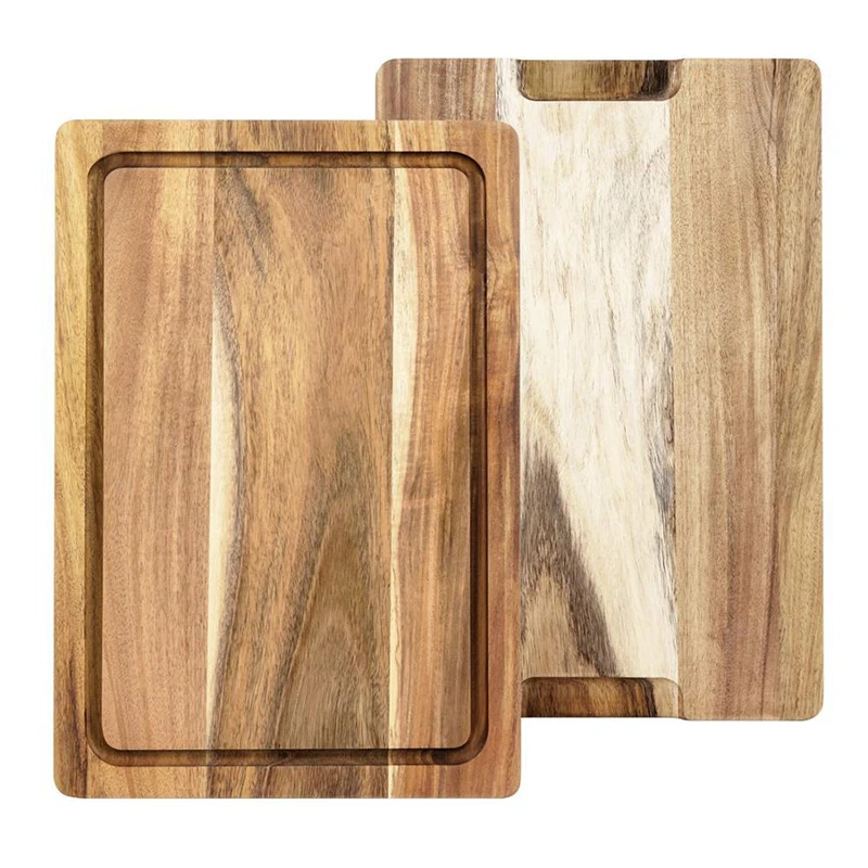 Plate Acacia Bamboo Rubber Wooden Cutting Boards for Kitchen Accessories