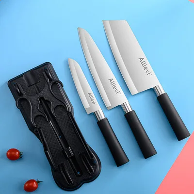 Набор кухонных ножей LT028 из нержавеющей стали комплект 3 антипригарных лезвий для фруктов