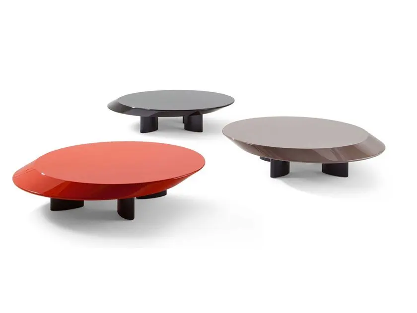Modern French red wooden coffee side table is suitable for all occasions to show fashion and simple temperament