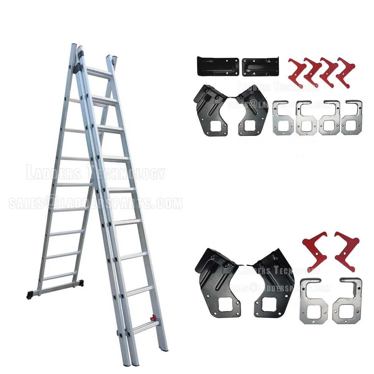 3 Section A Type Aluminum Industrial Ladders Accessory , Ladder Parts. Metal Hook for Aluminium Ladder , Ladder Hinges
