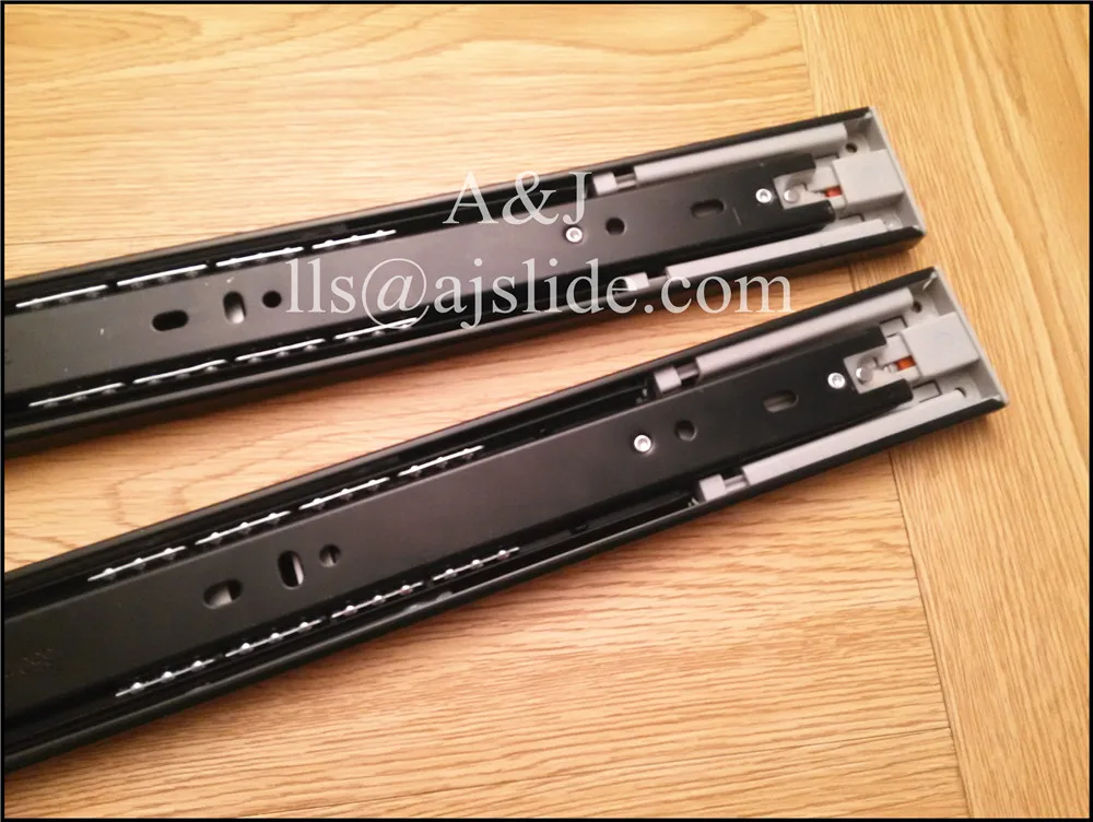 45mm buffer metal auto close ball bearing drawer slides rail push open drawer slides