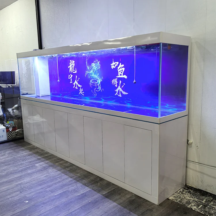 Large Rectangular countertop Glass 500 1000 gallons fish tank transparent cylindrical Glass acrylic fish tank aquarium