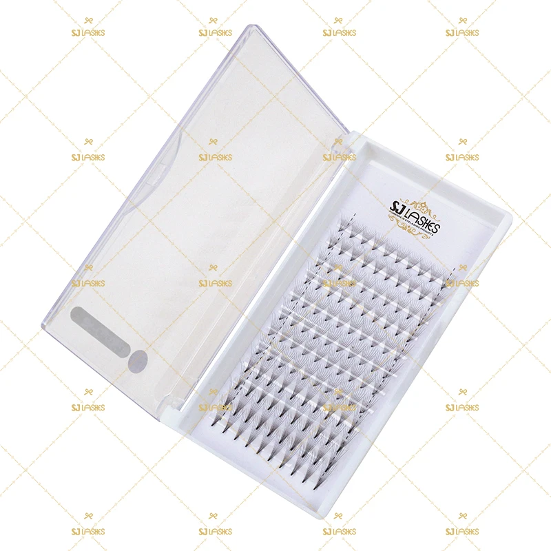 Pre-Fanned Wide Fans Individual Cluster Lashes from Lashes Vendor Handmade Fluffy Style 0.07mm Thickness CC Curl
