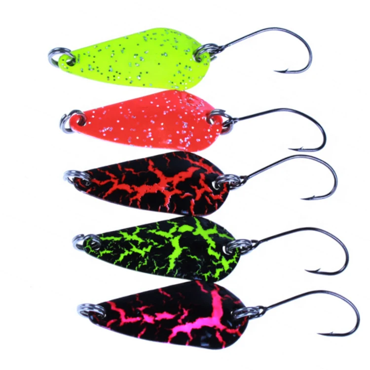 New Copper Spoon Metal Lure 3cm 3g  Colorful Spoon Bait Fishing Lure Trout Single Hook Artificial Hard Bait For Bass Fishing