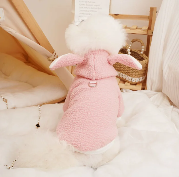 Pet Winter Apparel: Cat Sweater Dog Hoodie with Cap - Cozy Turtleneck Sweater Berber Fleece Coat