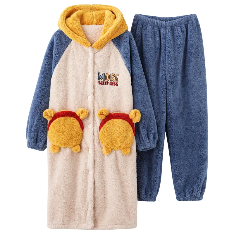 Pajama Woman autumn Winter new coral plush warm winter cartoon home suit women sleepwear onesies for women pajamas