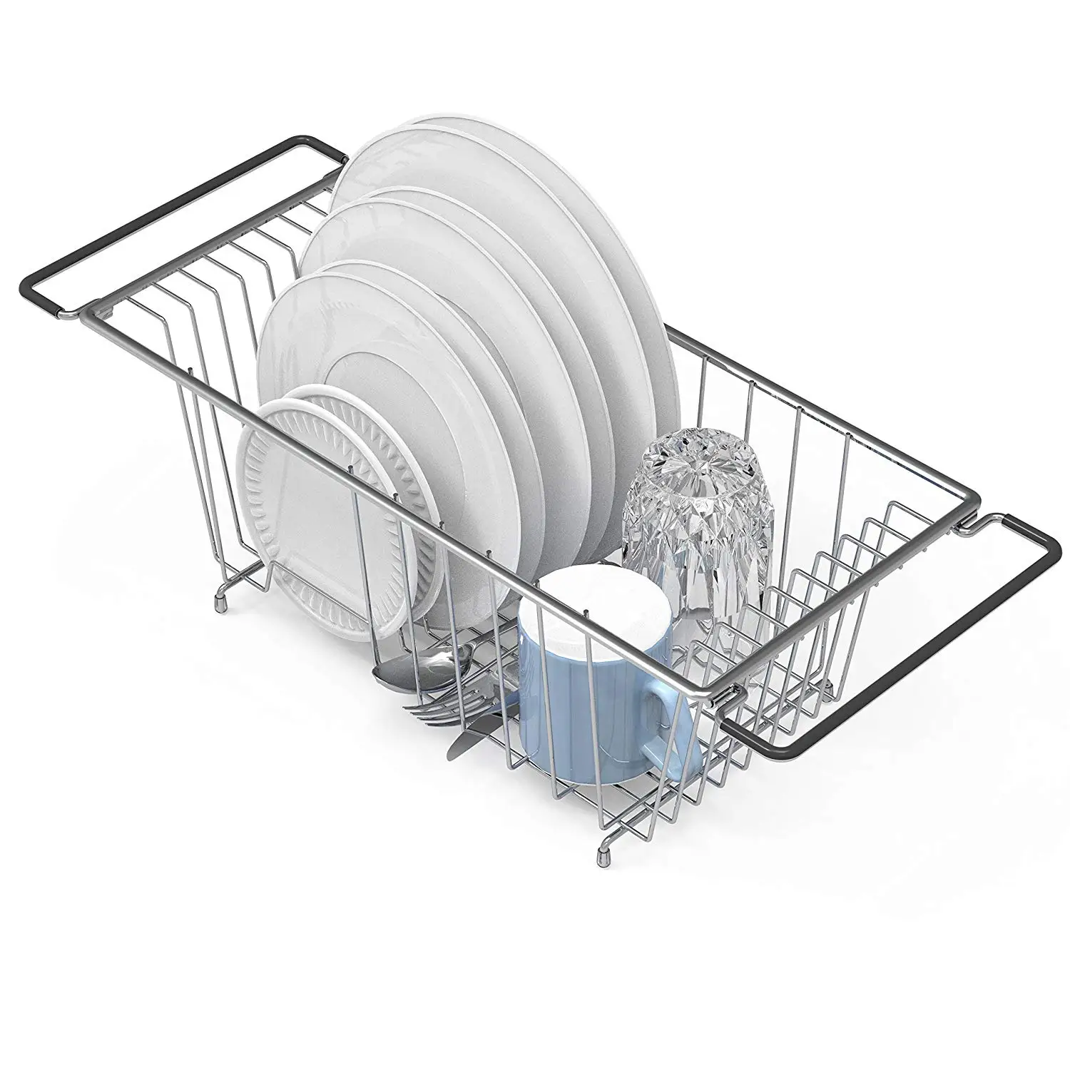 
Kitchen Accessories Chrome Color 3 layer dish drainer rack Kitchen Sink Dish Drainer Drying Rack 