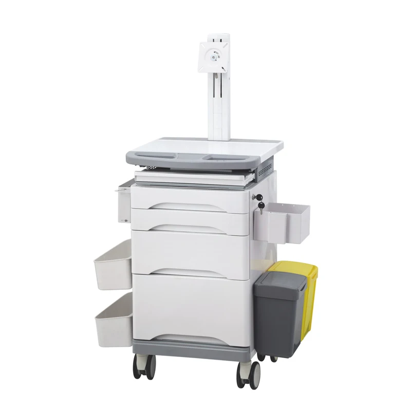 New Arrival Nursing Trolley Cart Computer Trolley Endoscopy Trolley With Box
