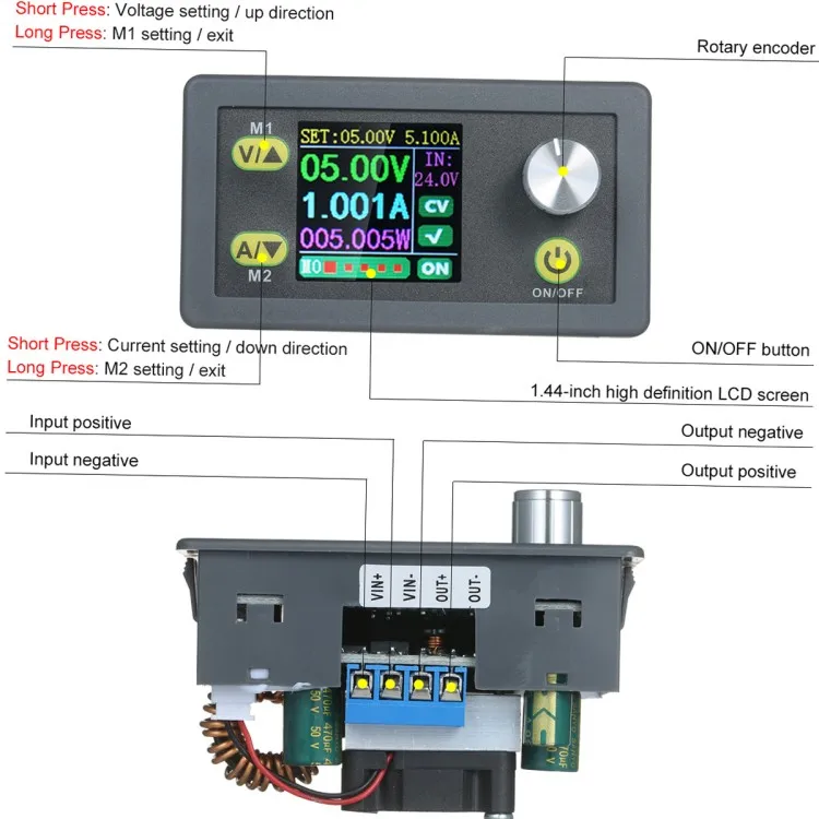 Digital Control Module 5A 80W Constant Voltage Current Programmable Power Supply Module Adjustable Voltage Regulator Data