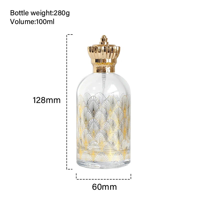 Good Quality Round Fancy Glass Perfume Bottles 30 ml 50ml 100ml With Arabian Type Luxury Cap