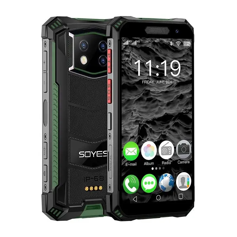 SOYES S10 Max 4G Mini Rugged Global 4G LTE Smart Phone 4GB+128GB IP68 Fingerprint Face ID Unlock PTT Mobile Phone