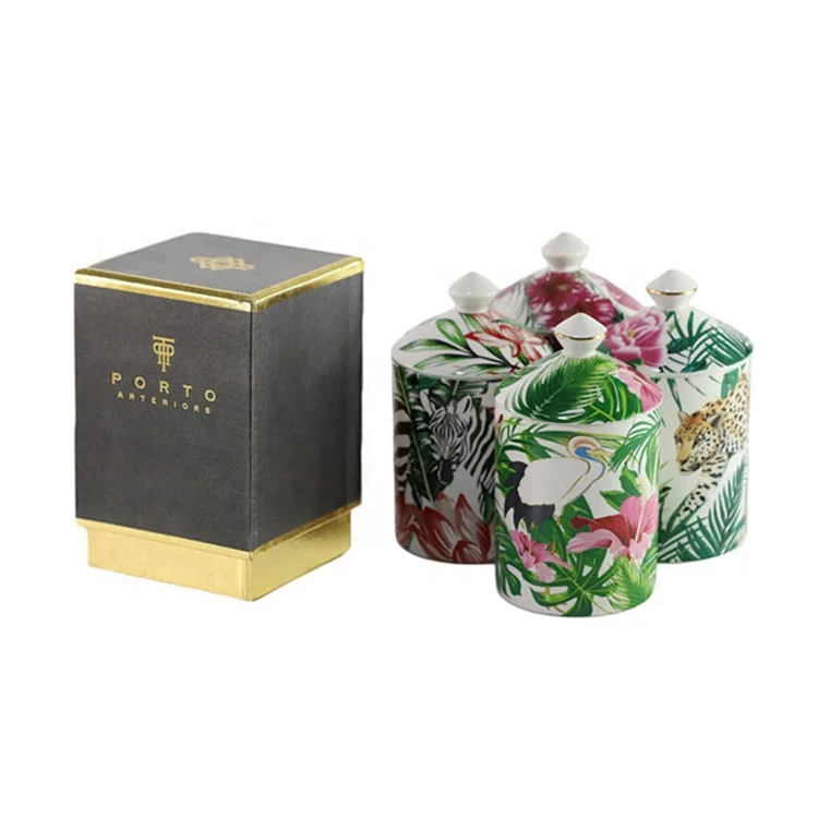 Geo cut glass ceramic candle jars with good price