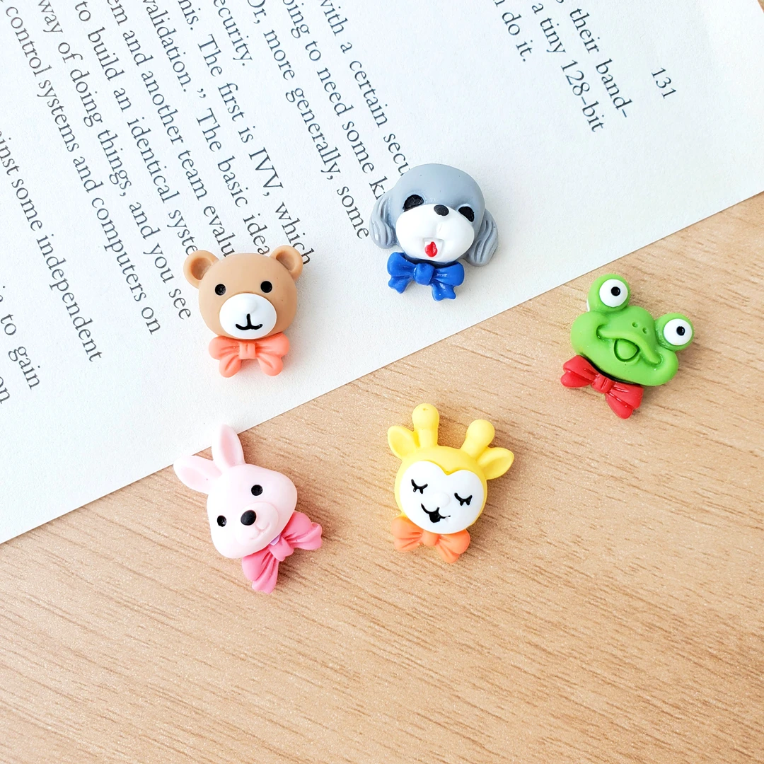Wholesale Diy Kids  cartoon resin accessories rabbit bear frog children rubbers band hairpin set material for jewelry making