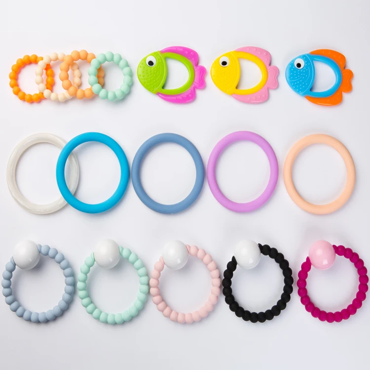  Chewable Soft Round Pastel Teether Bracelet Sensory Teething Toy Baby