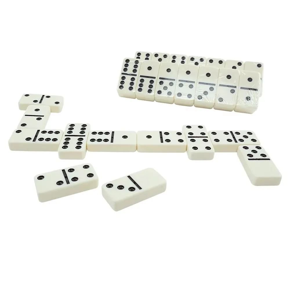 Customization Colored 28 Pcs Luxury Domino Game Set Double Six Dominoes Melamine Dominoes Set