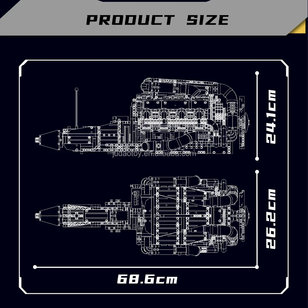 MOULD KING 10168 V8 twin turbo engine Model Building Block kits MOC Motor drive Assembly puzzle Brick Toy for kid Christmas Gift