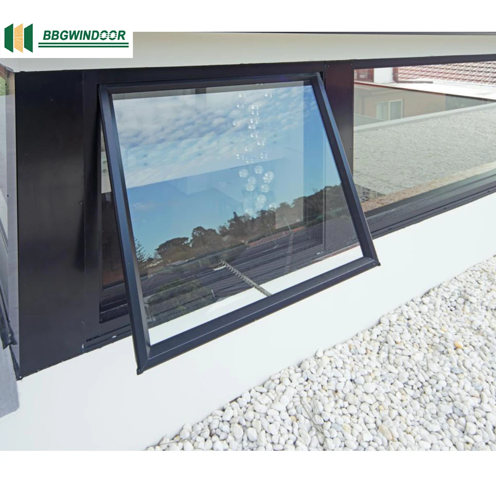 Lukliving Awning Windows Custom Modern Double Glazing Interior Aluminum Ceiling Hanging Glass Awning Windows