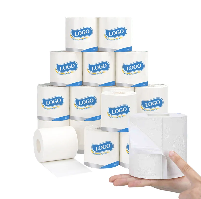 Embossed virgin bamboo pulp Tissue Paper/Cheap Toilet paper/Custom Soft Toilet Tissue roll manufacturer recycled