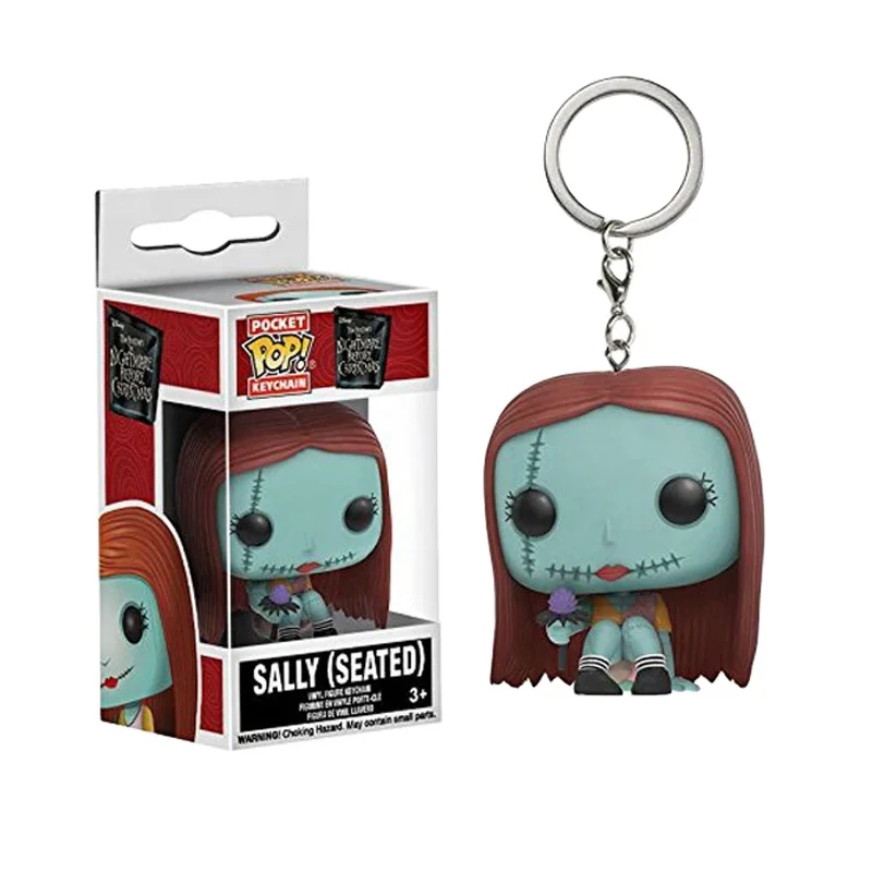 Dropshipping best selling  Funkoo Pop The Nightmare Before Christmas Action Figure Jack Skellington Sally Keychain Toys 5cm