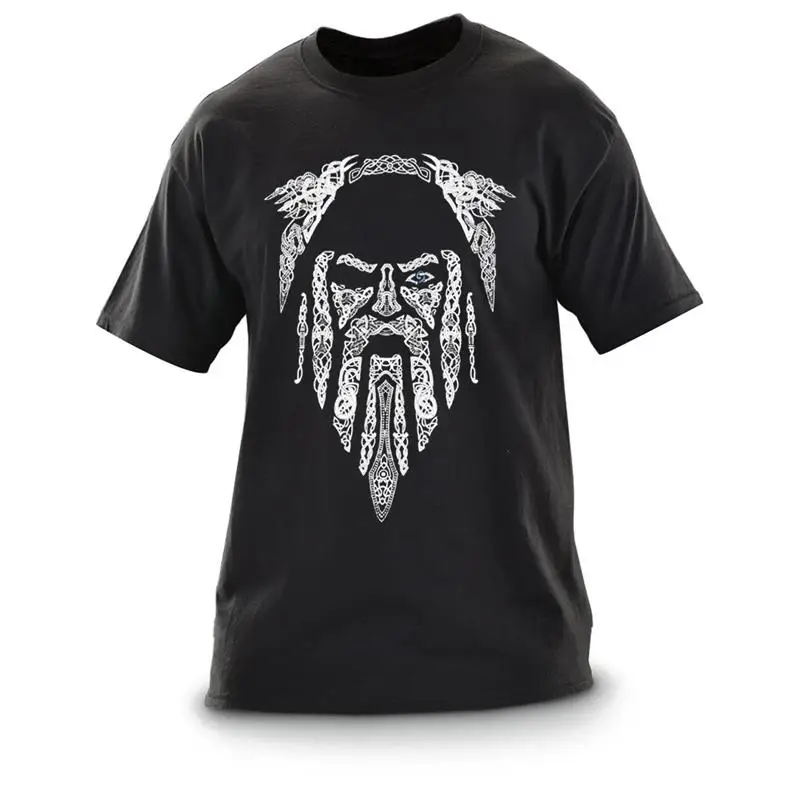 100% Cotton Odin Printed Fashion Hip Hop Streetwear Cool Hot Sell Viking Shirts Viking T Shirt for Men 2021