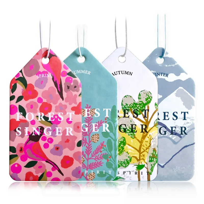 Promotional gifts perfume card custom car air freshener auto perfume dashboard flavors paper cards for the car