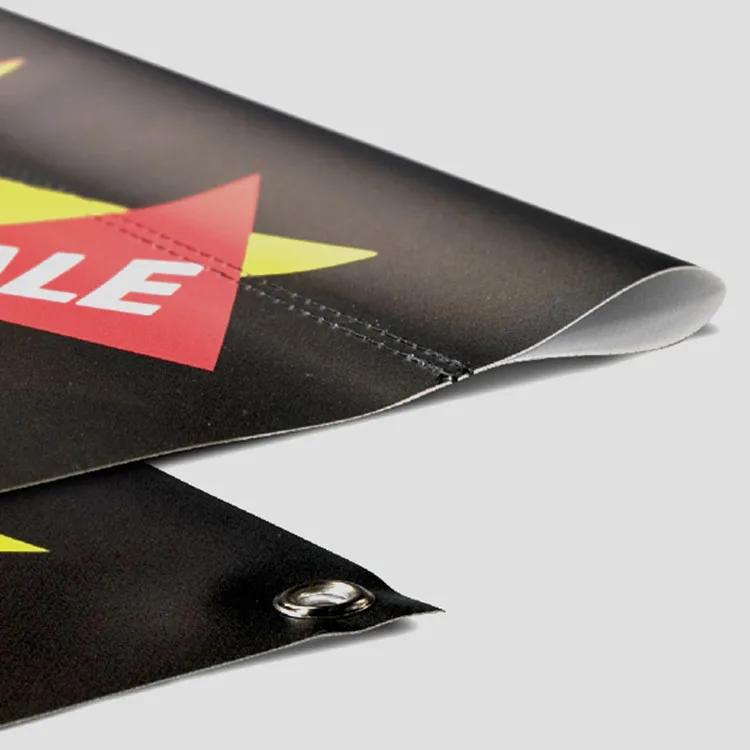 Custom Exhibition Equipment Backdrop Display Custom Banner Printing Scrim Vinyl Banner With Hemmed Edges