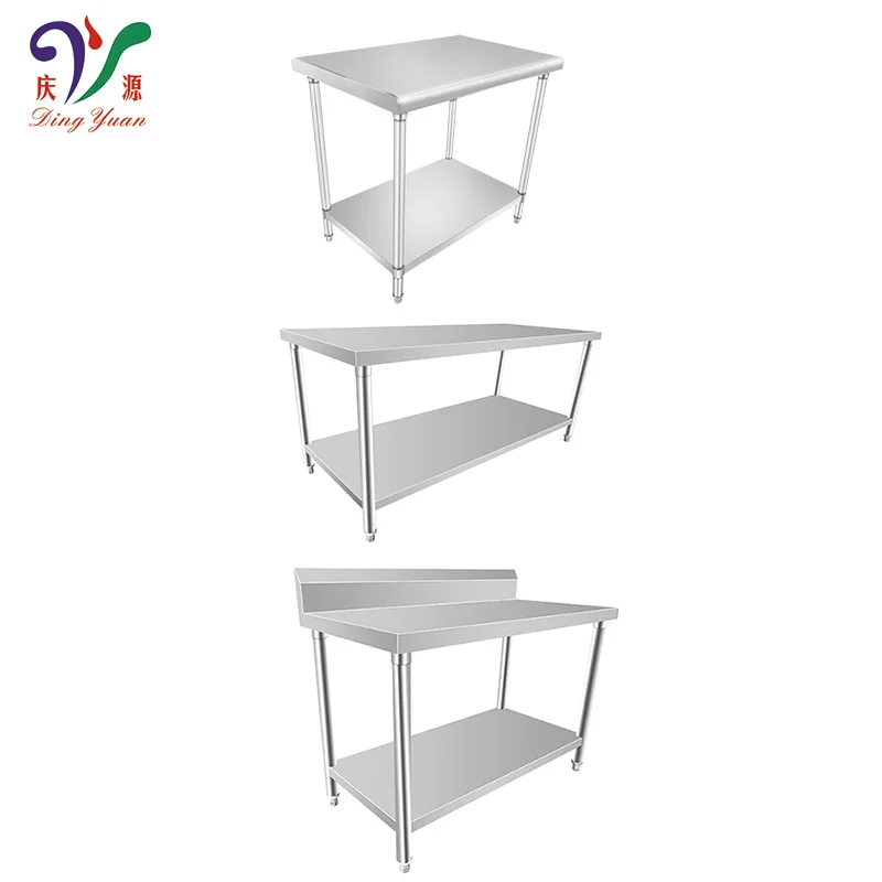 heavy duty 304 201 stainless steel work table bench commercial kitchen preparation table with undershelf