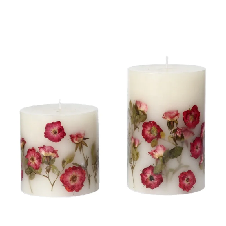 
wholesale luxury scented wax candles with flowers and plants 