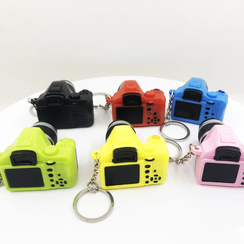 Hot Sale Cheap Camera Shape Cartoon Plastic LED Keychain  Create Your Decoration Soft Plastic Keychain Figurine
