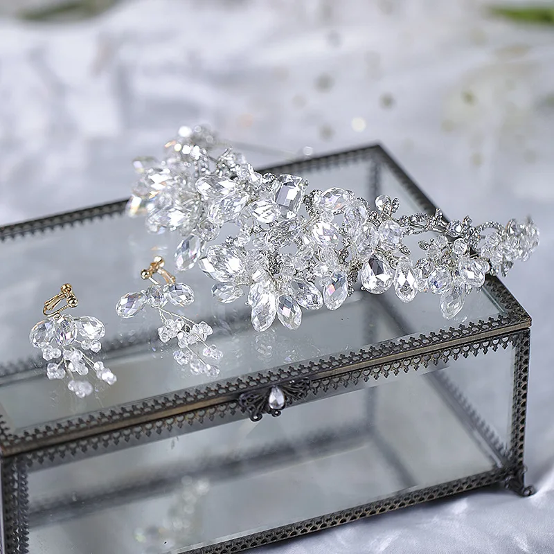 Handmade  crystal  Beads Head Bridal Headbands Wedding Hair Accessories