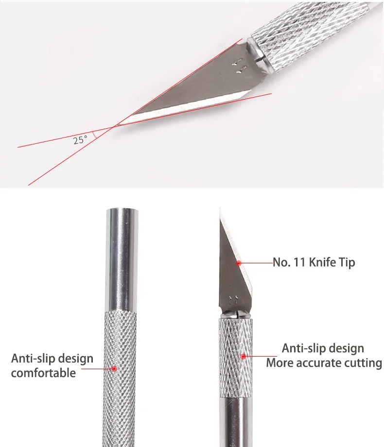 High Quality Multipurpose Custom Aluminum Colorful Carving Engraving Knife DIY New Powder Remover Tool