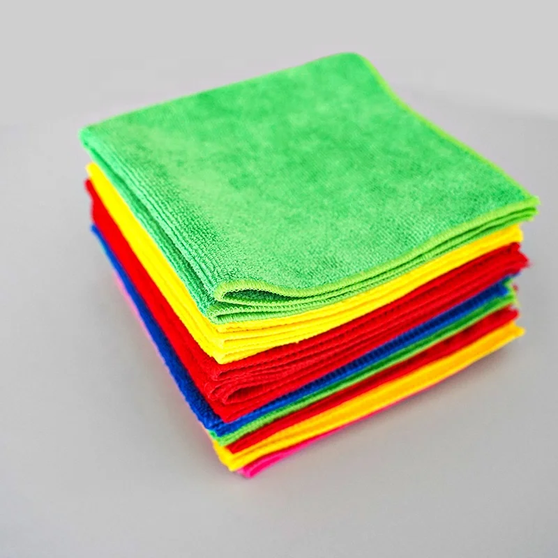 Microfiber Car & Kitchen Cleaning Cloths Warp Knitted Car Towels