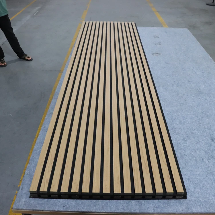 High quality soundproof wall panels MDF wood slatted wall acoustic felt panels for interior decoration wall and ceiling