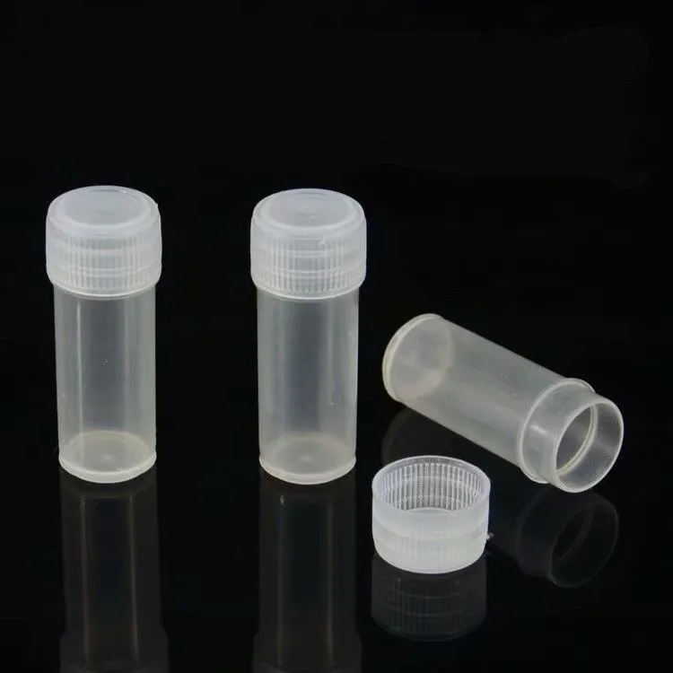 Mini 5ML Flat-Bottomed Plastic Clear Test Tubes Plastic Bottle Sample Jar 5g Small Barrel Vials 7g 7ml
