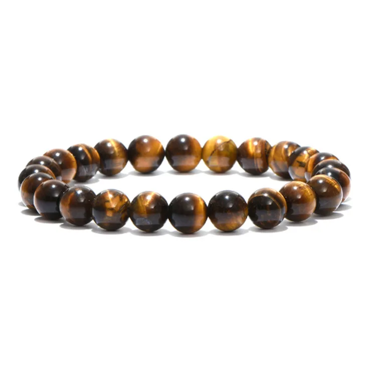 Factory Wholesale Popular Tiger Eye Bracelet Jewelry Natural Yellow Tiger Eye Single Ring Bracelet