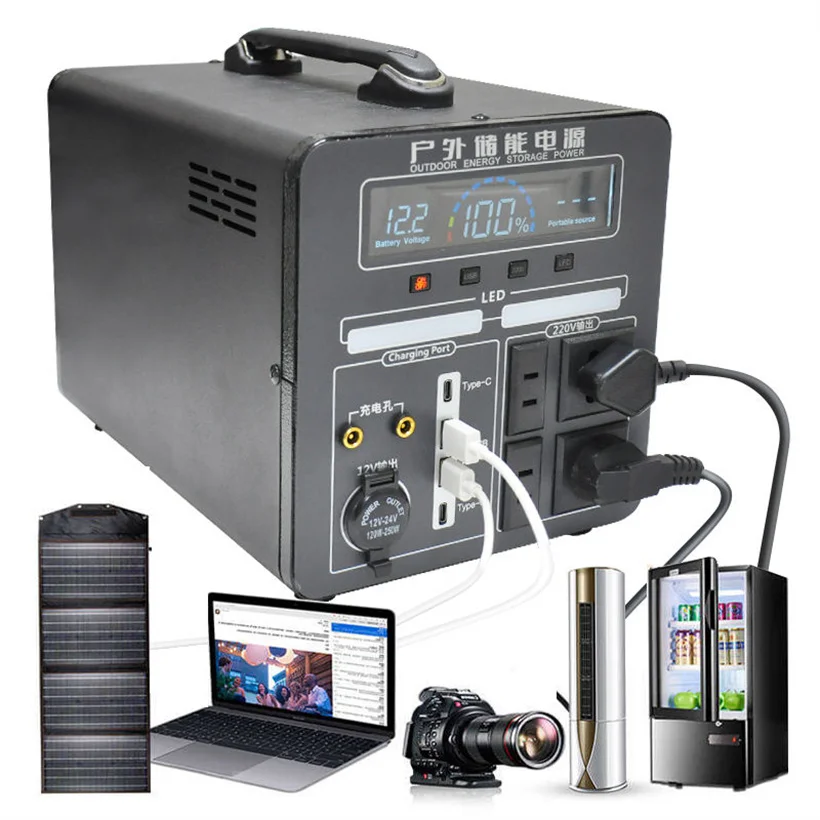 Big Capacity Fast Charging UPS Portable Power Station 110V 220V 220Wh 550Wh 1100W Portable Power Generator Solar Energy System
