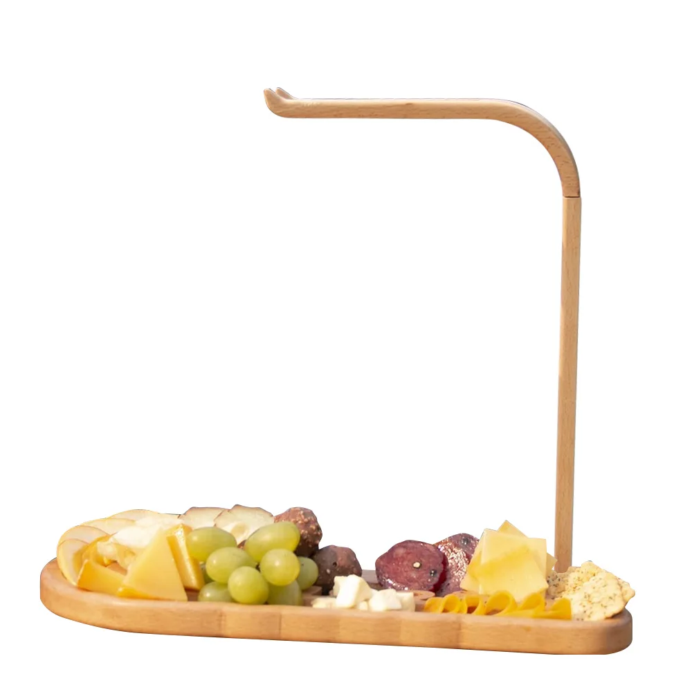 TAOTAOJU Cutlery Custom Wine Glass Holder Solid Wood Serving Plate Wine Holder wine rack holiday gift Wooden Snack Tray