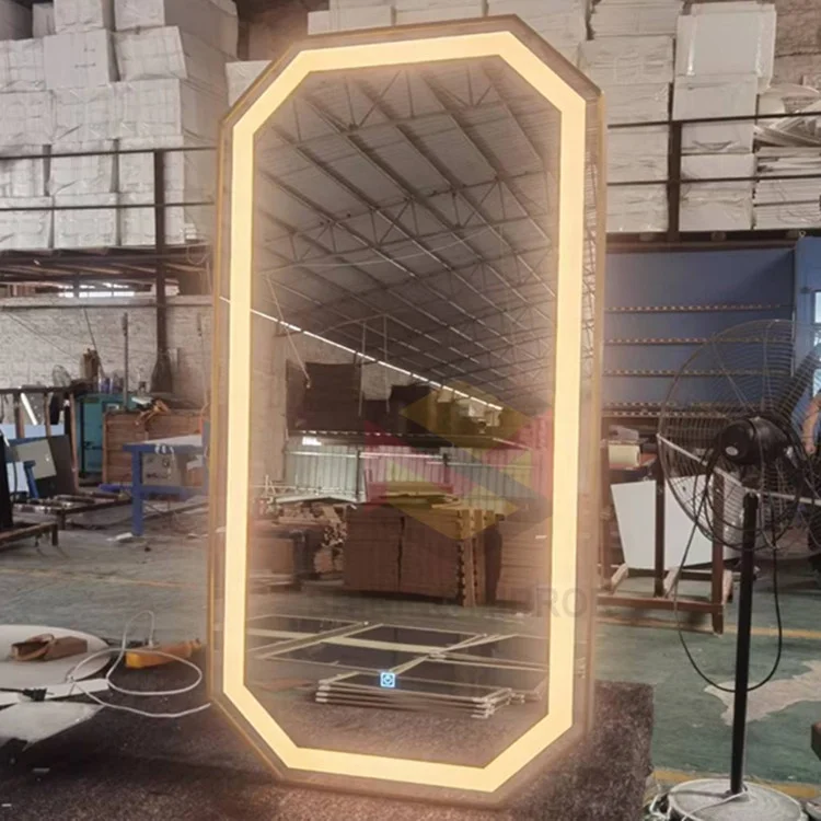 Barber Shop Internet Celebrity Mirror Wall Hanging Hairdressing Single Sided Falling Zone Light Wall Mounted LED MIRROR