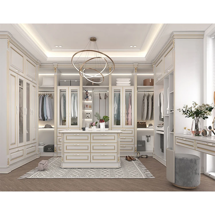 Classic french style solid wooden armoire wardrobes furniture luxury royal antique ivory white bedroom mdf wood wardrobe sets