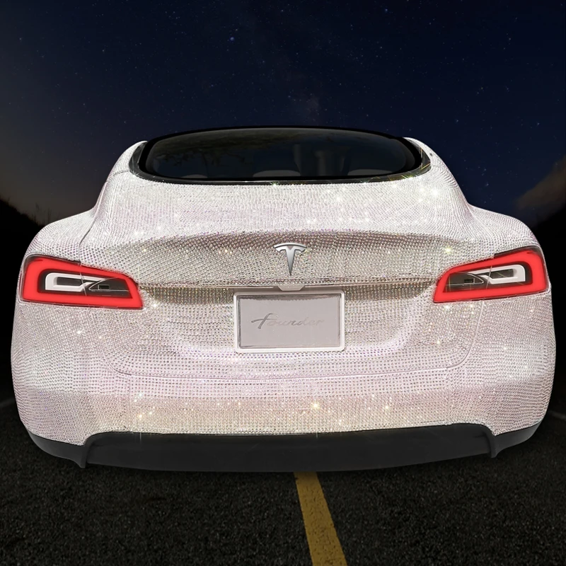 
Car Decoration Stickers Colorful Rhinestone White Crystal Car Bling Sparking Sticker DIY 