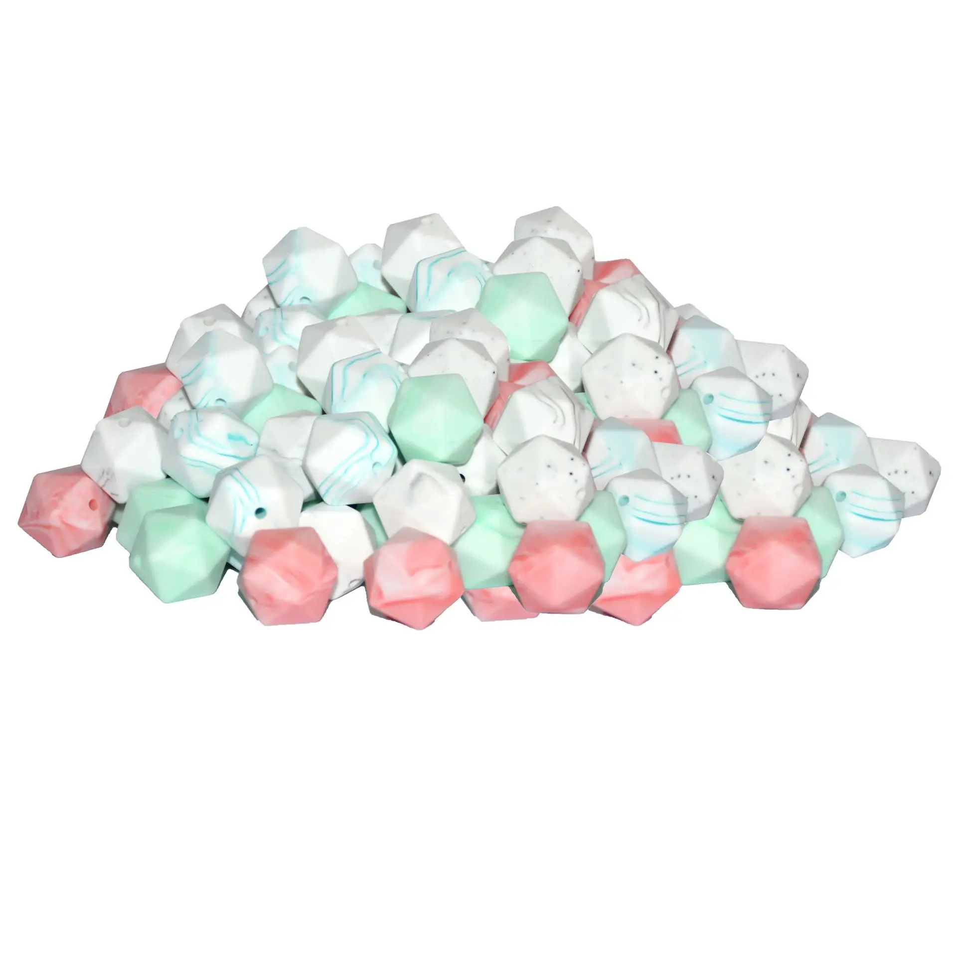 Hobbyworker DIY 17 мм Icosahedral силиконовые бусины россыпью для детского молярного ожерелья сосков цепи аксессуары B0086