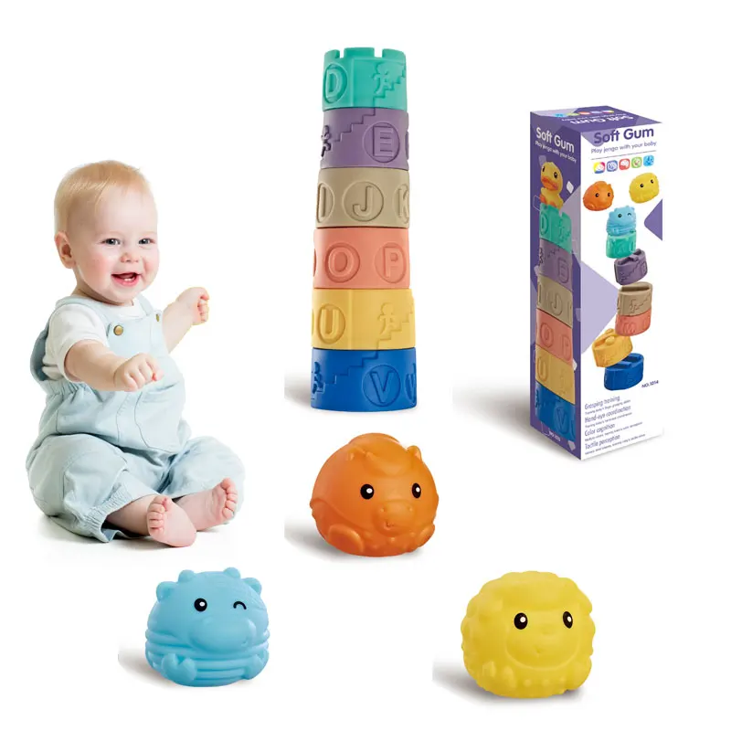 
Soft Stacking Blocks for Baby Montessori Sensory Infant Bath Toys for Toddlee Toddlers Babies 