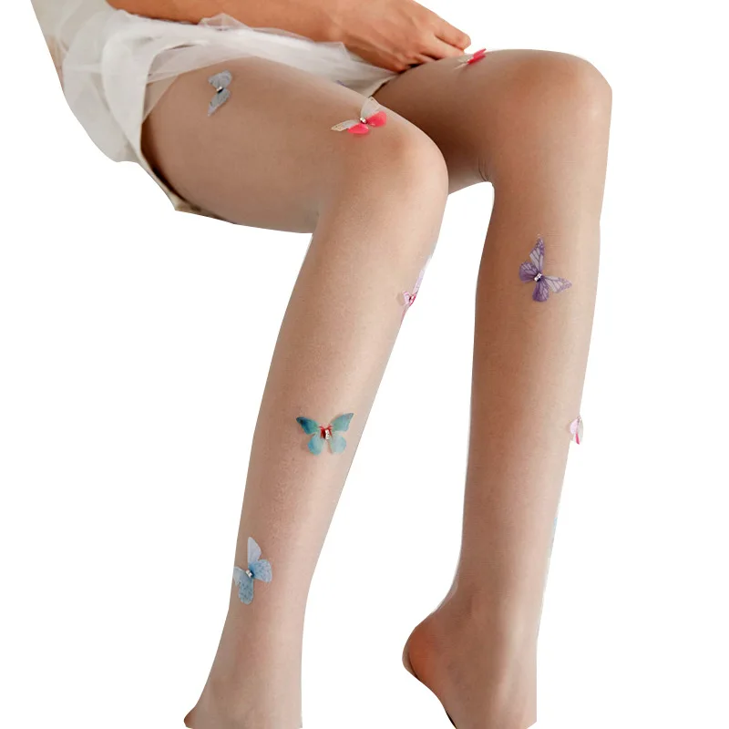 Explosion hand-made butterfly stockings  hooking pearl bikini pantyhose tights women