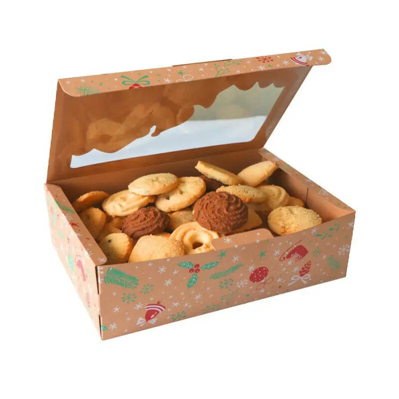 Custom Logo Luxury White Cardboard Paper Sweet Christmas Biscuit Pastry Candy Cookies Gift Box Packaging Cookie Box