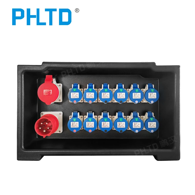 PHLTD 380V input 12 circuits 16A output PE material waterproof and dustproof distribution box Customizable configuration